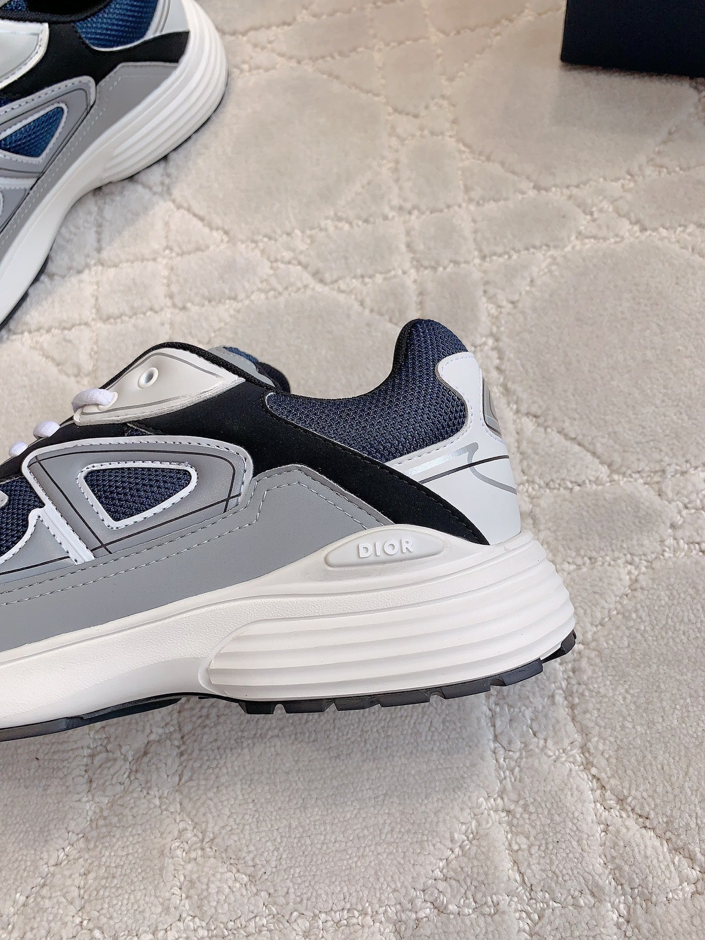 CD B30 Sneaker Charcoal Gray Polyester Mesh Fabric And Calfskin