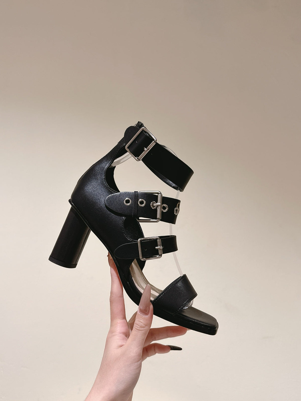 CD 26s High Heel Sandal 65 Black Sheepskin 661537