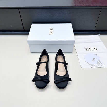 CD 26s Dior Ballet Pump Black Satin 622211