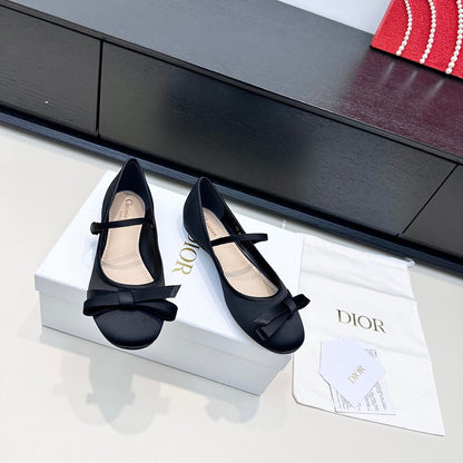 CD 26s Dior Ballet Pump Black Satin 622211