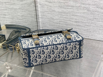 CD Small Diorcamp Bag 23 Blue White Denim