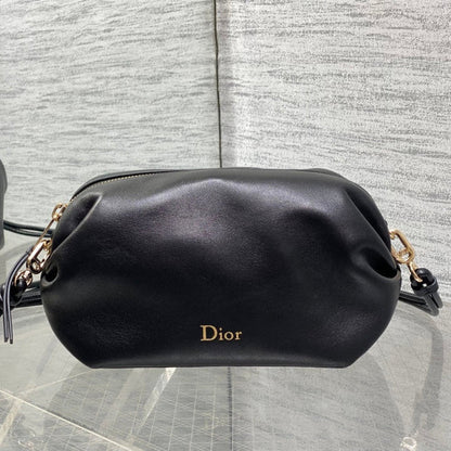 Dior 2026 Bow Pouch 20cm Black Lambskin 284145