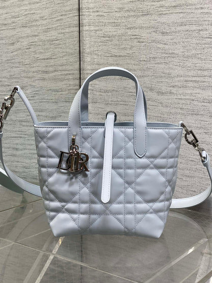 Dior 2026 Toujours Bag 18cm Glacier Blue Calfskin 284152