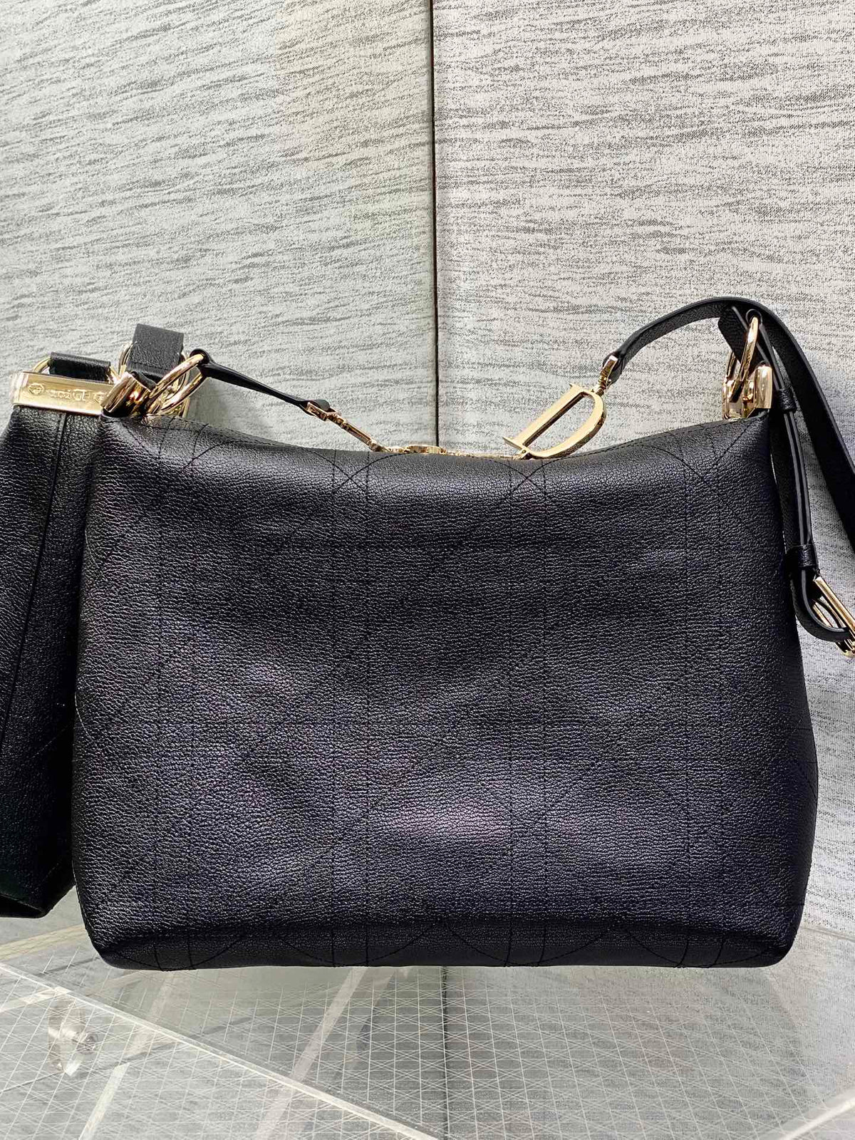 Dior Medium Diorly Bag Black Macrocannage Lambskin 286592