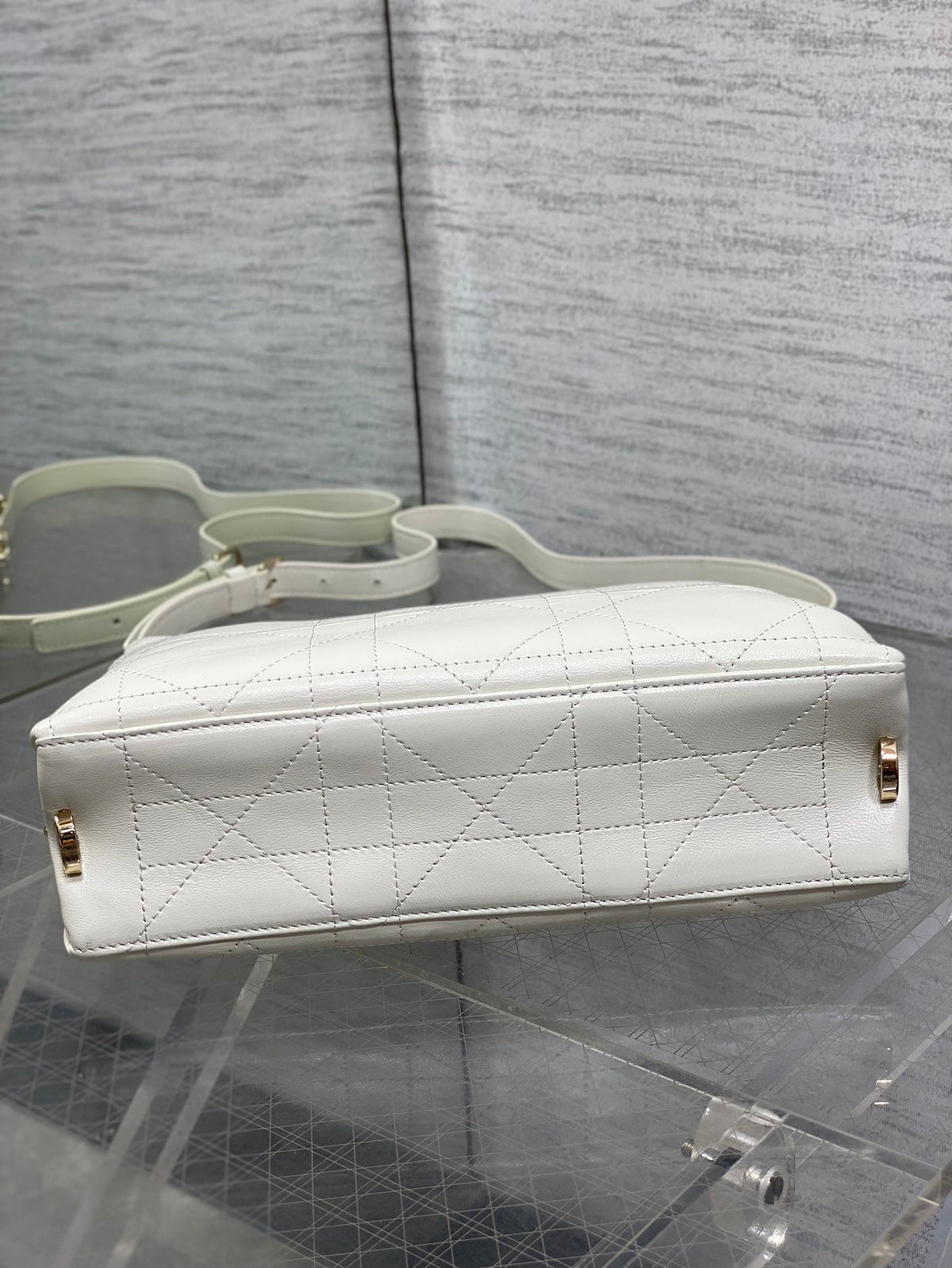 Dior Trianon Bag White Macrocannage Lambskin 286604