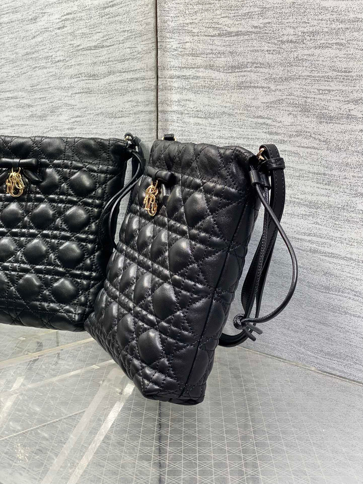 CD Adiorable Mini Bucket Bag Black Lambskin 286641