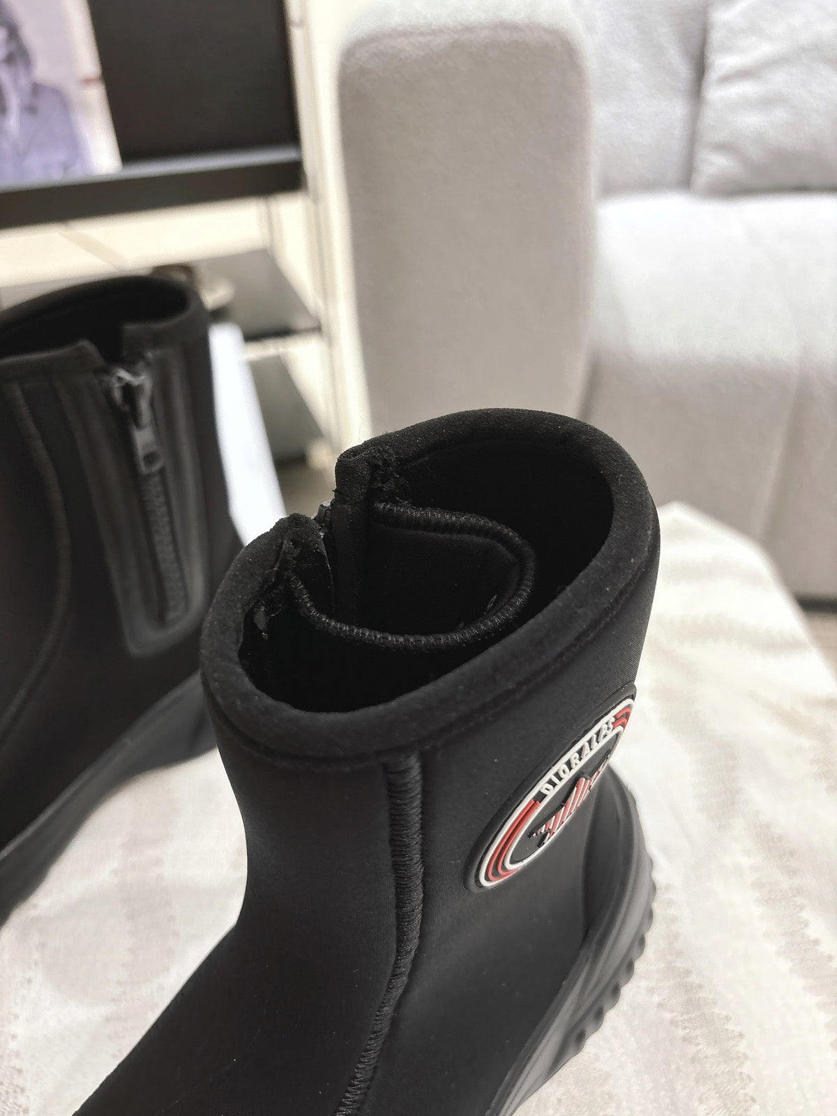 CD Ankle Boots Black Elastic Fabric