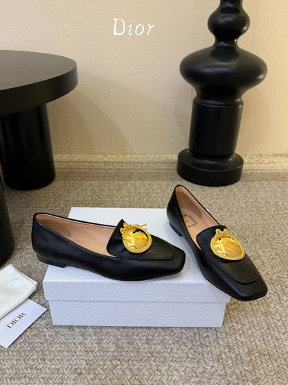 CD Médaillon Loafer Black Sheepskin 835719