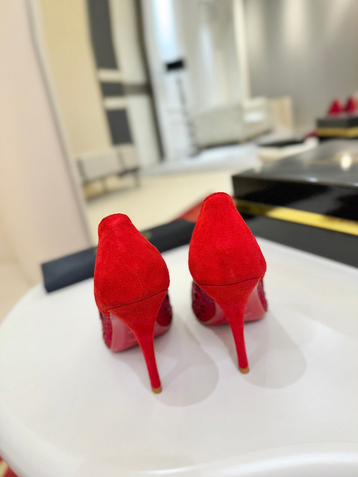 Christian Louboutin Lasera Strass Pump 100mm Red Sheepskin 574424
