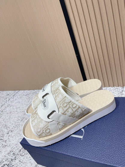 CD Men's Alpha Sandals Cream Rubber Cotton 752387