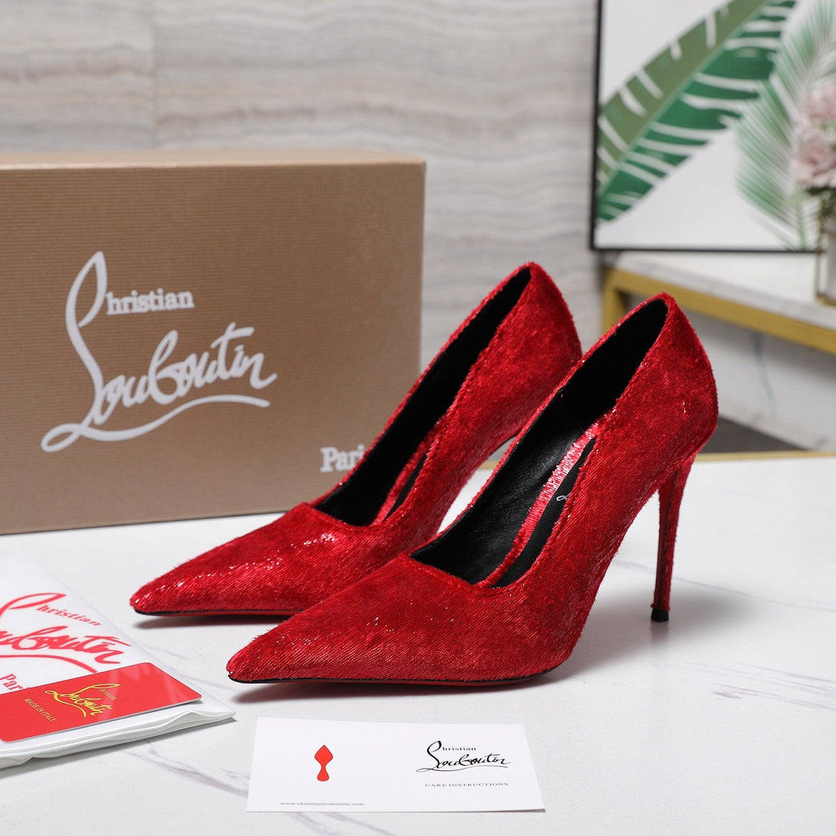 CL Kate 100mm Pump Velvet Fabric 863992