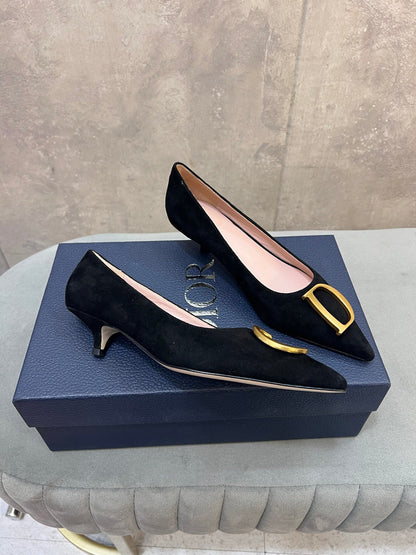 CD 26 High-Heeled 40 Pumps Black Suede 594583