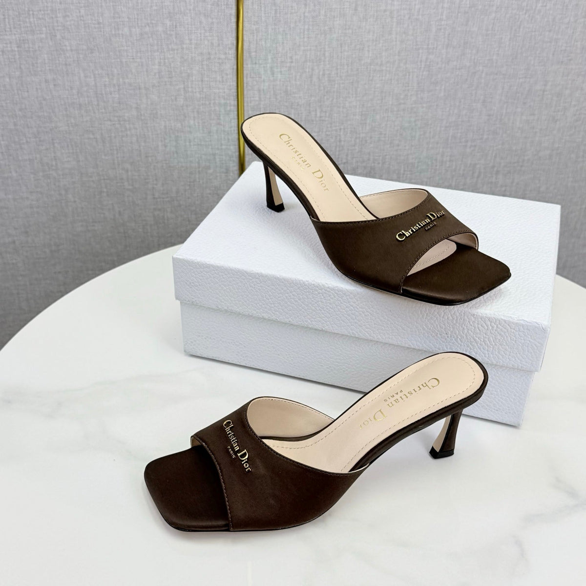 CD 26 High Heel Mule 75 Dark Brown Suede 620358