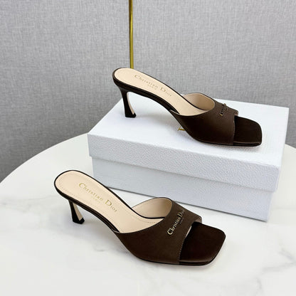 CD 26 High Heel Mule 75 Dark Brown Suede 620358