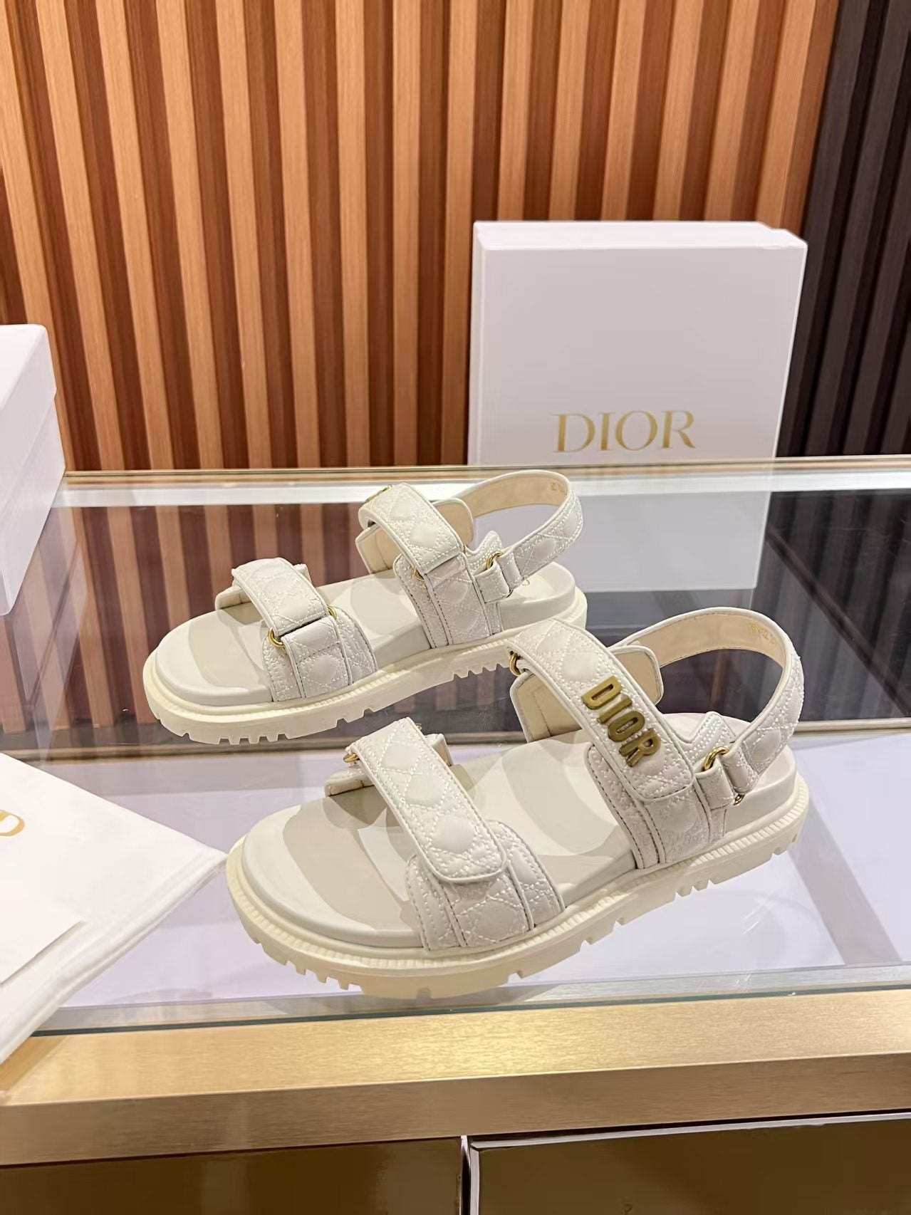 CD Dioract Sandal Quilted Cannage Calfskin and Lambskin 242446
