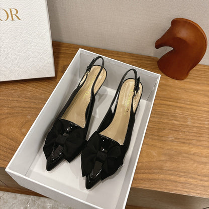 CD Diorissimo Slingback 80mm Black Patent Leather 541250