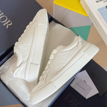 CD B33 Sneaker 40mm White Monogram Cowhide