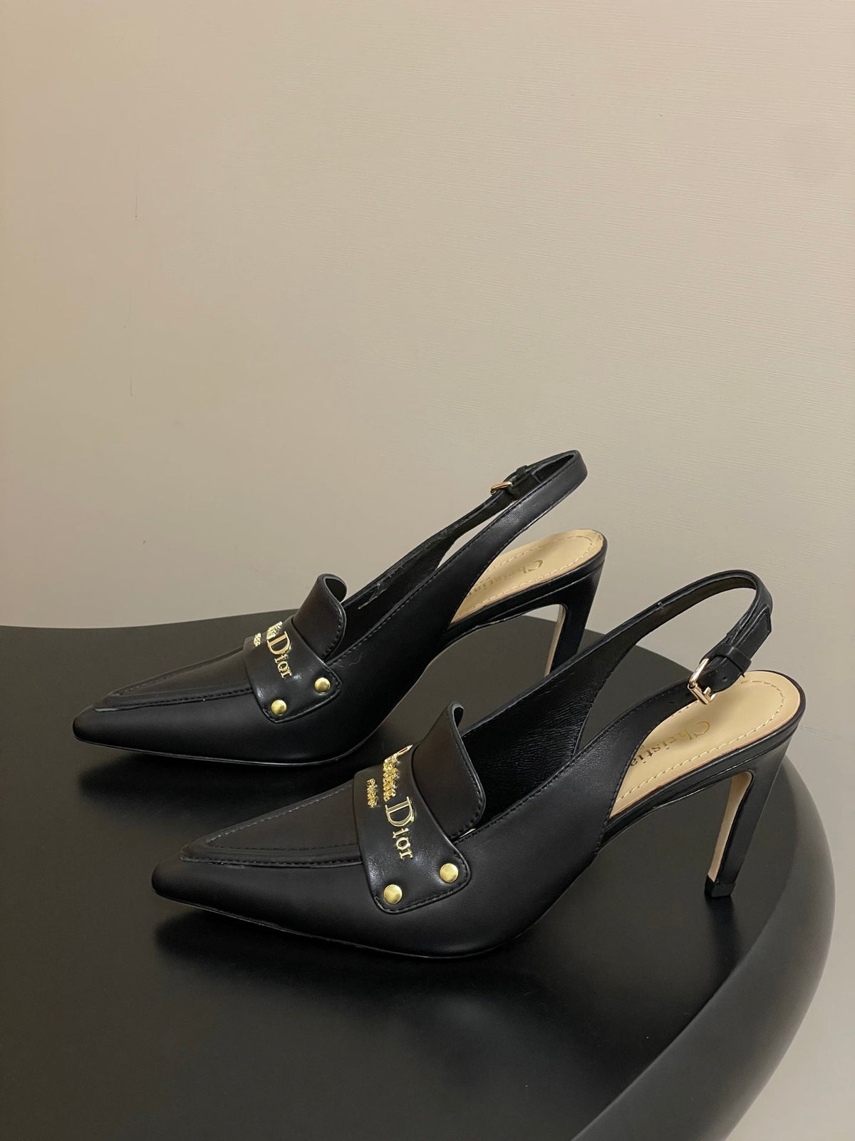 CD Boy Slingback Pump 85mm Black Sheepskin 525832