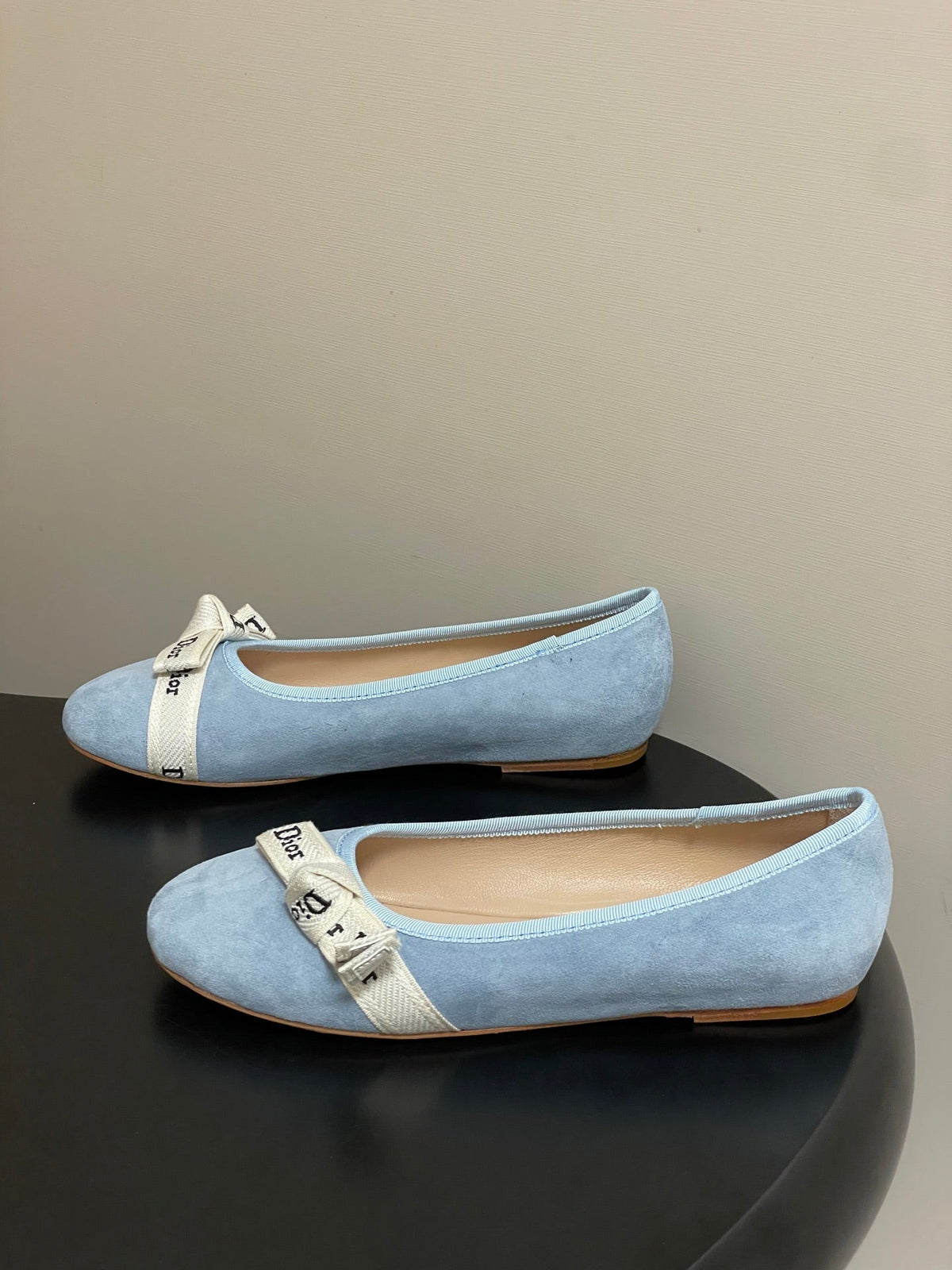 CD J'Adior Ballet Flat Light Blue Suede 834926