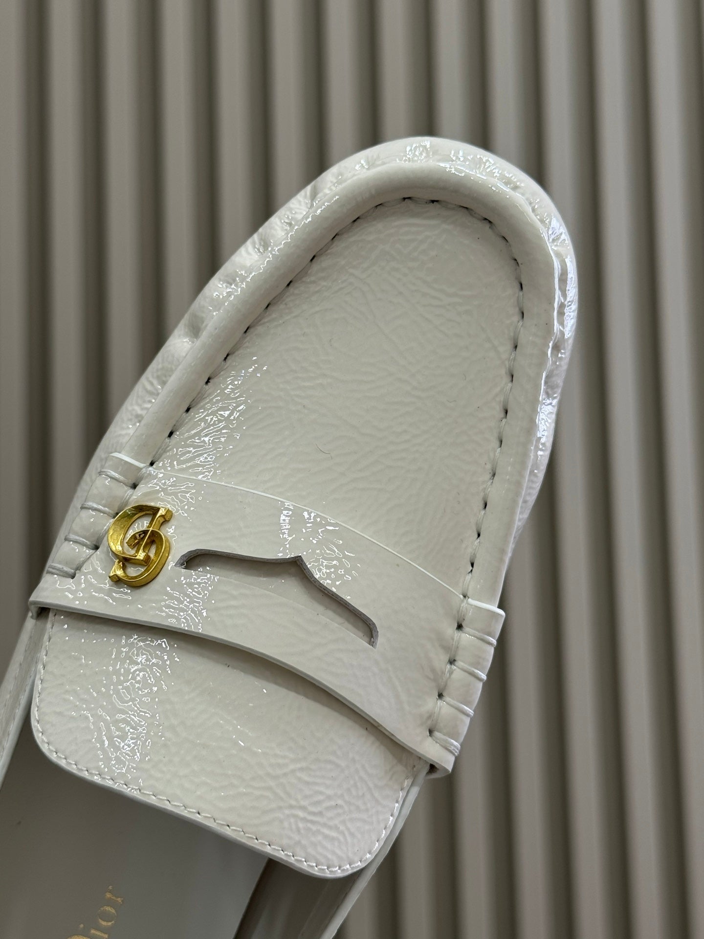 CD Time Loafer White Glossy Calfskin 561785