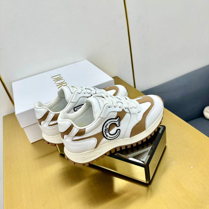 CD C'est Dior Sneaker White Mix Brown Cowhide  111734