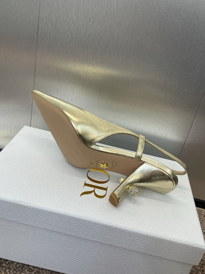 CD Tribales Pump 75mm Glossy Gold Cowhide