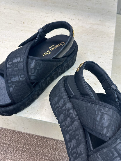 CD Baby Sandal Dark Blue Fabric Leather 633079