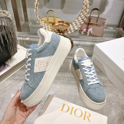 cd star sneaker white calfskin rock gray suede