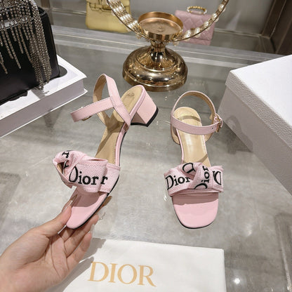 CD J'Adior Sandals Light Pink Canvas Leather 901715